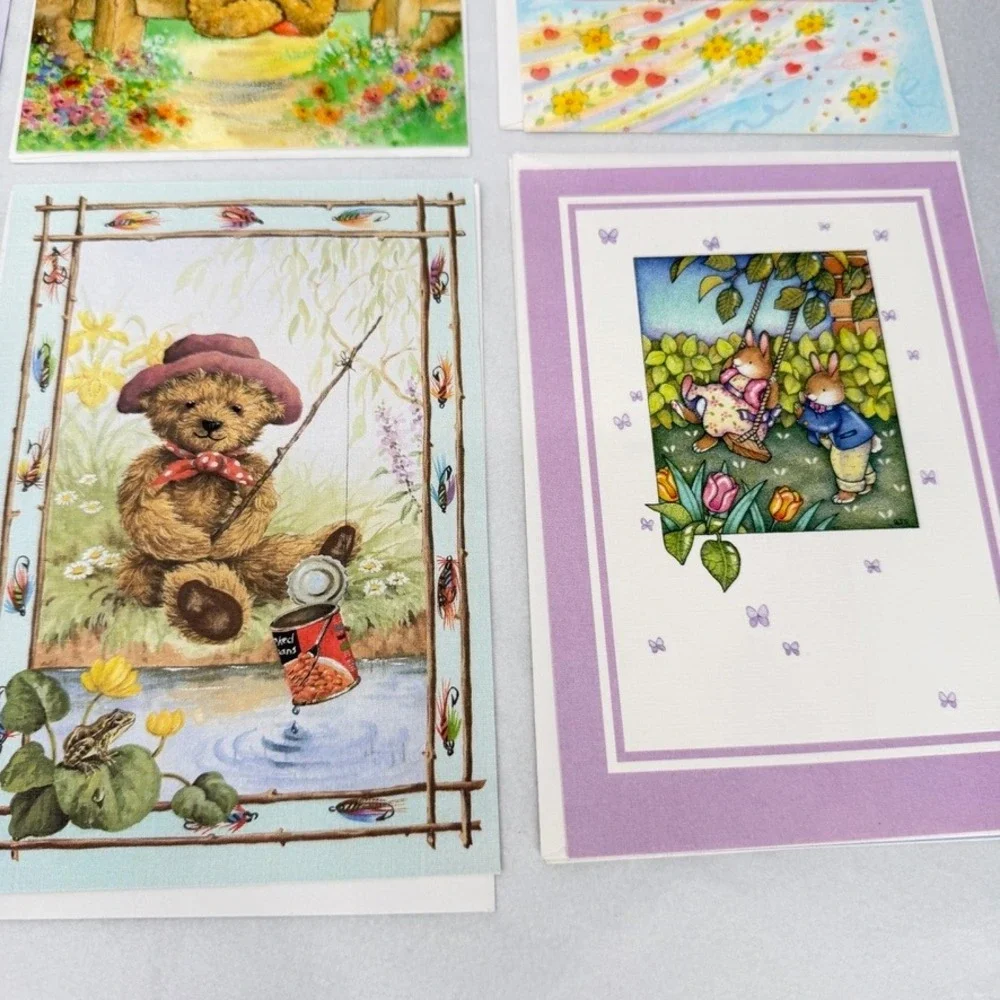 Greeting Cards Mixed Lot Animal Bear Cat Dog Stationery Occasion Ephemera